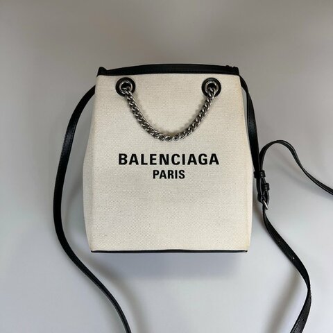 BALENCIAGA 761303 帆布鍊條手提斜背包