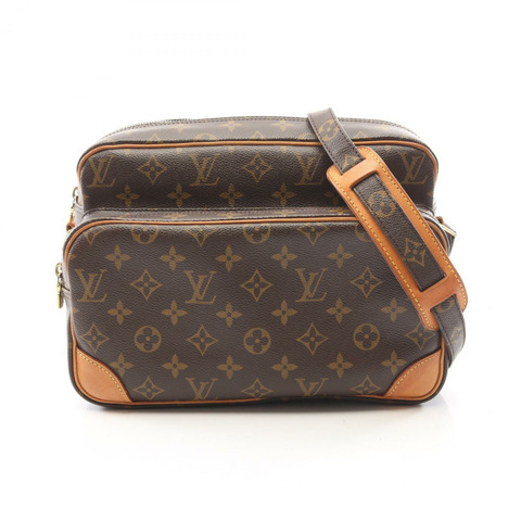 路易威登 Nile Monogram 單肩背包 M45244 PVC塗層帆布皮革棕色二手女士