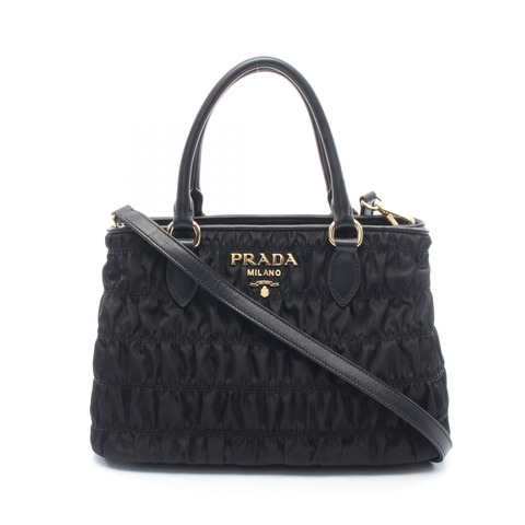 PRADA TESSUTO GAUFRE' 2WAY 手提包 1BA173 尼龍皮革 黑色 二手 女士