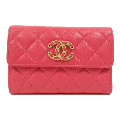 CHANEL 牛皮皮革C19 Wallet長錢包