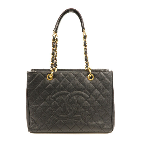 CHANEL 牛皮皮革GST Grand Shopping Tote Bag鏈帶肩背袋