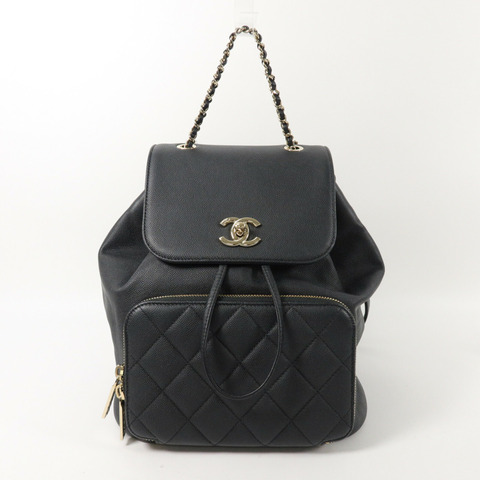 CHANEL 牛皮皮革Business Affinity Backpack鏈帶背包