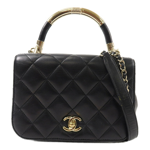 CHANEL 羊皮皮革Carry Chic Flap Bag鏈帶手挽肩背兩用袋