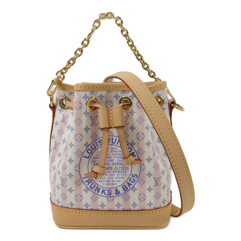 LOUIS VUITTON Bicolor Monogram Nano Noe鏈帶手挽肩背兩用袋