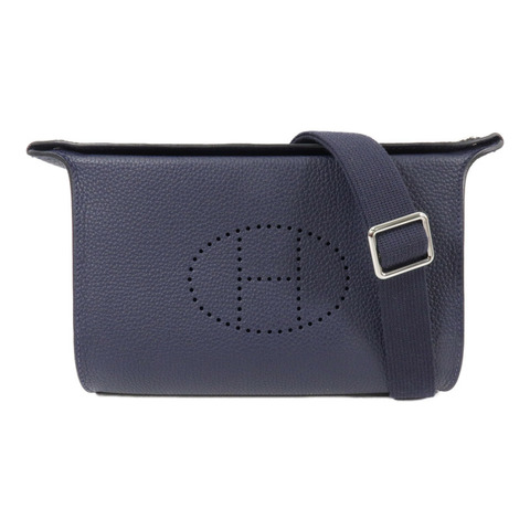 HERMES Togo皮革Videpoches Bag肩背袋Bleu Abysse