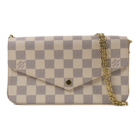 LOUIS VUITTON Damier Azur Felicia Pochette鏈帶肩背袋