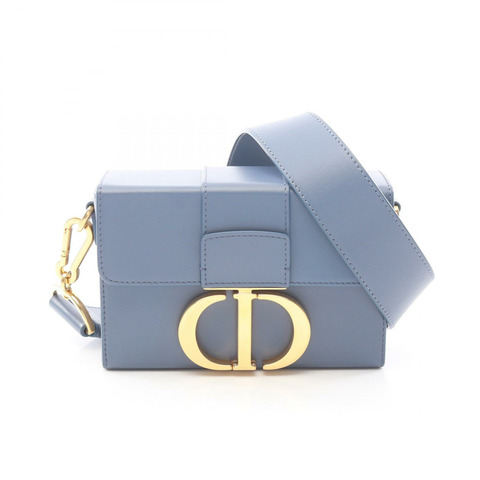 Dior 30 MONTAIGNE 藍色皮革肩背包，二手女款