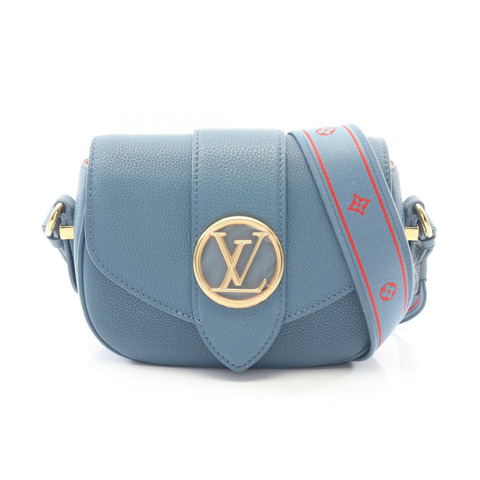 路易威登 LV Pont 9 Soft PM 肩背包 M58964 皮革 藍色 二手