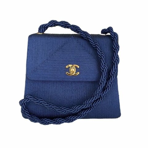 Chanel香奈兒麻繩編織雙C扣肩背包