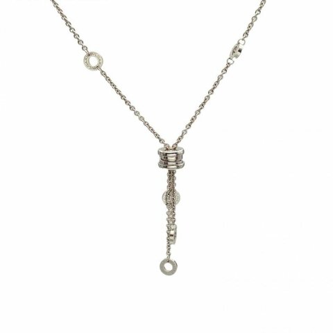 BVLGARI B.ZERO1小蠻腰項鏈流蘇18K白金項鏈