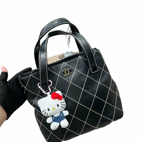 Chanel香奈兒菱格紋外縫線薇薇安托特包
