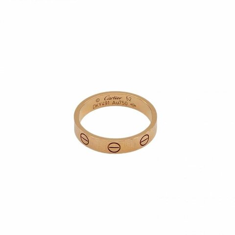 CARTIER LOVE窄版戒指18K玫瑰金52玫瑰金