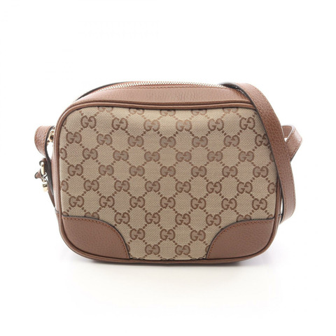 GUCCI Bree GG帆布斜背包 449413 帆布皮革 米色 二手