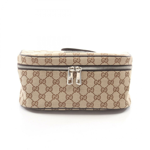GUCCI GG帆布腰包 630915 帆布皮革 米色 棕色 二手 男女通用