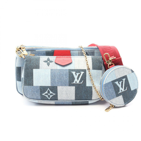 路易威登 Multi Pochette Accessoires 單肩包 M44990 Monogram 牛仔布 二手