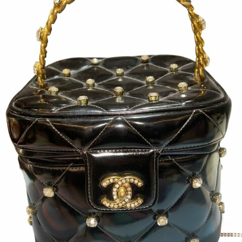 Chanel香奈兒黑金1995年帶鑽限量秀款化妝箱