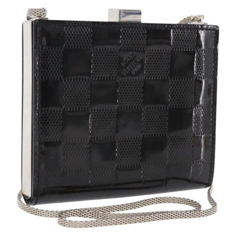 路易威登 Damier Vernis Anjou PM 黑色肩背包 M92112 LV Auth ki6743V