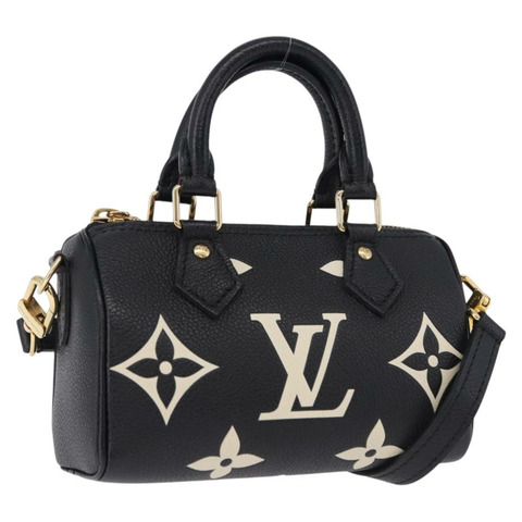 路易威登 Monogram Empreinte Nano Speedy 手袋 黑色 M81456 LV 正品 ar14137SAM
