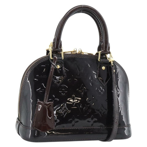 路易威登 Monogram Vernis Alma BB 手提包 Amarante M91678 LV Auth ka5391