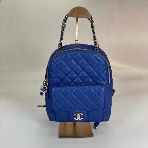 CHANEL 後背包荔枝藍 保卡款26開