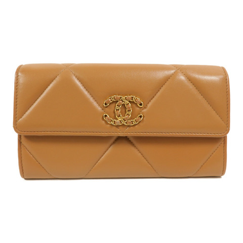 CHANEL 羊皮皮革C19 Long Wallet長錢包