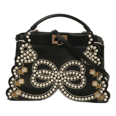 FENDI 牛皮皮革Peekaboo Mini手挽肩背兩用袋