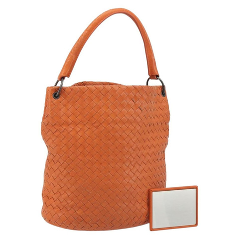 BOTTEGA VENETA INTRECCIATO 手提包皮革橙色正品 ep15482A