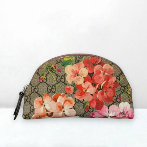 A13401-Gucci 經典老花粉花卉貝殼化妝包431380