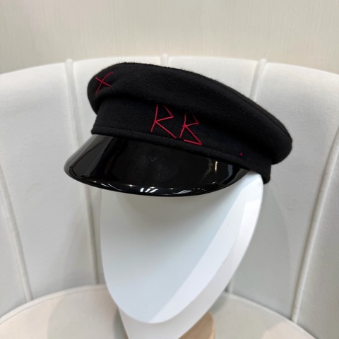 Ruslan Baginskiy 黑色羊毛報童帽 XC720