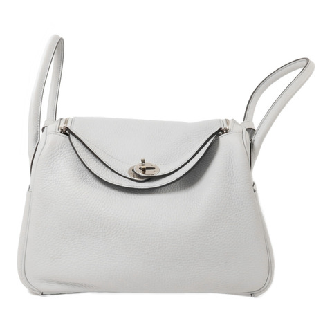 HERMES Clemence皮革Lindy 26手挽肩背兩用袋Bleu Brume