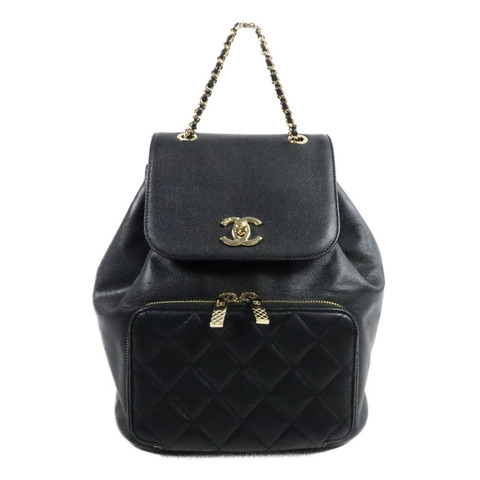 CHANEL 牛皮皮革Business Affinity Backpack鏈帶背包