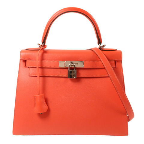 HERMES Epsom皮革Kelly 28手挽肩背兩用袋Rose Jaipur