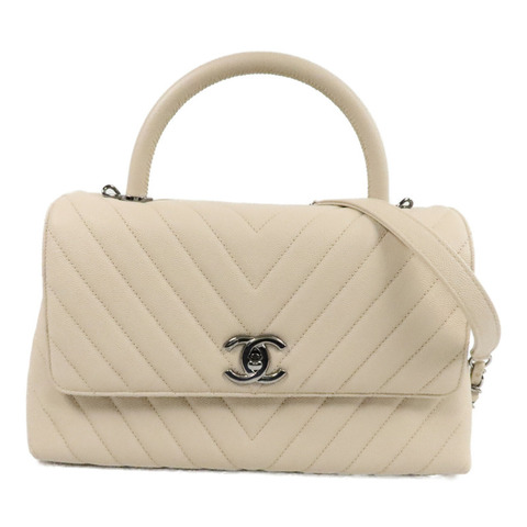 CHANEL 牛皮皮革Coco Handle Medium手挽肩背兩用袋