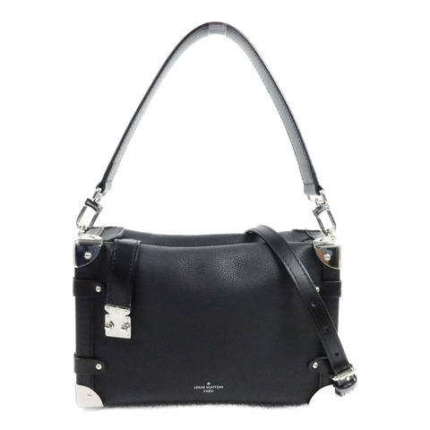 LOUIS VUITTON 牛皮皮革Side Trunk MM銀扣手挽肩背兩用袋