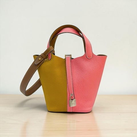 莉亞精品♡ Hermes p18 芝麻x粉銀扣 Y刻 二手美包