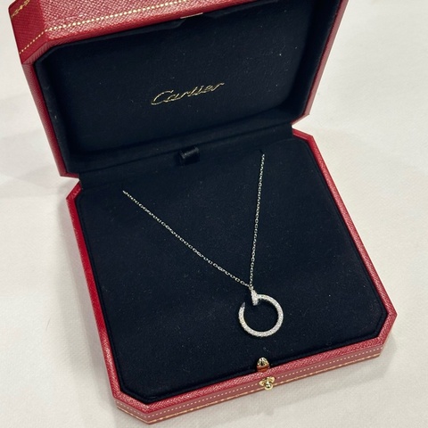 Cartier Juste Un Clou 釘子滿鑽項鍊 白金 ｜Classic Trend CT精品｜台北東區實體
