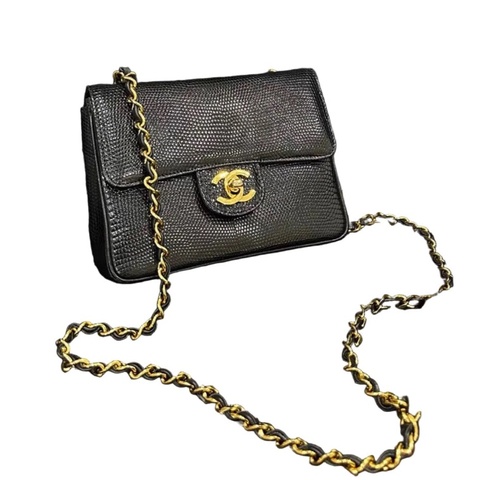Chanel香奈兒特殊皮雙C扣方胖子鏈條包