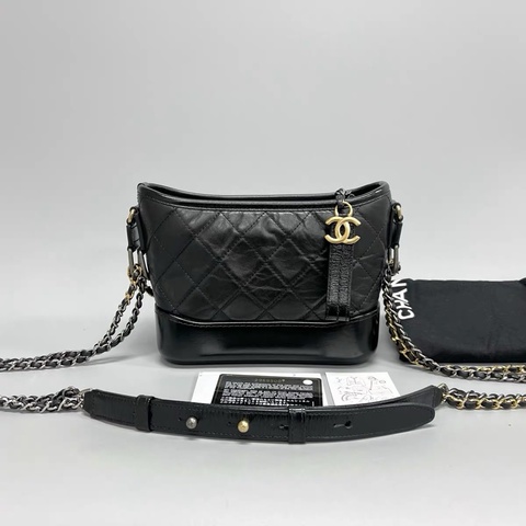 Chanel 香奈兒Gabrielle 流浪包 黑金 小號
