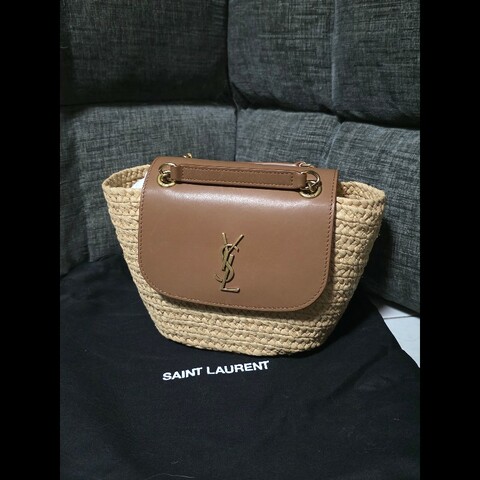 [全新] Saint Laurent YSL 草編兩用包 未使用品