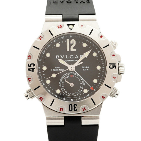 寶格麗 Diagono Scuba GMT SD38SGMT 黑色錶盤男士腕錶