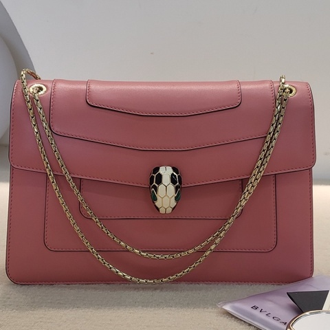 寶格麗 Serpenti Forever 三文魚中號蛇頭包