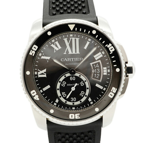 卡地亞 Calibre Diver 300M W7100056 黑色錶盤男士腕錶