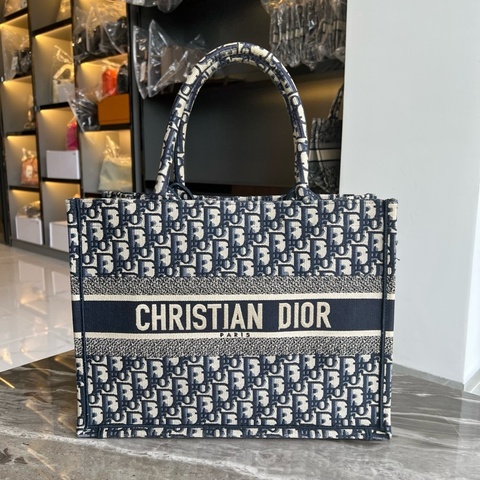 DIOR迪奧 BookTote 老花滿印大容量 Oblique手工 刺繡 托特包Tote包