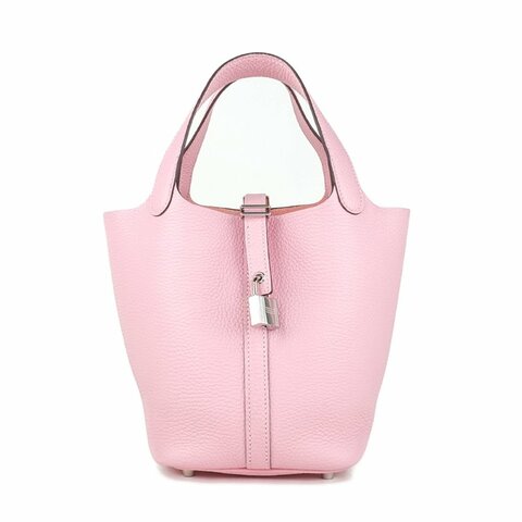 HERMÈS 愛馬仕 Picotin Lock 18 菜籃子 櫻花粉 Clemence 牛皮手提包｜B刻 2023年 Rose Sakura 稀有夢幻色｜KÉSH 凱仕精品