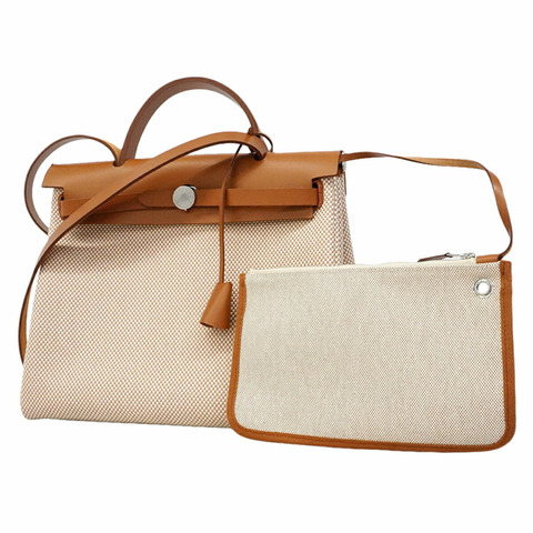 愛馬仕 Herbag Zip PM Toile GM 金色 G 印章兩用包 女士 P3142715