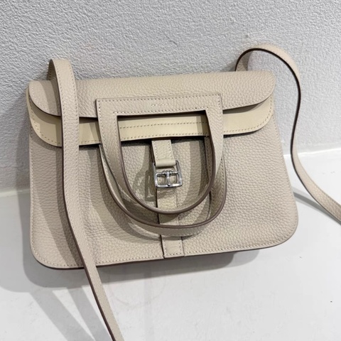 Hermes 愛馬仕 halzan 25 哈喇子 奶昔白 98新 原始成色 b刻