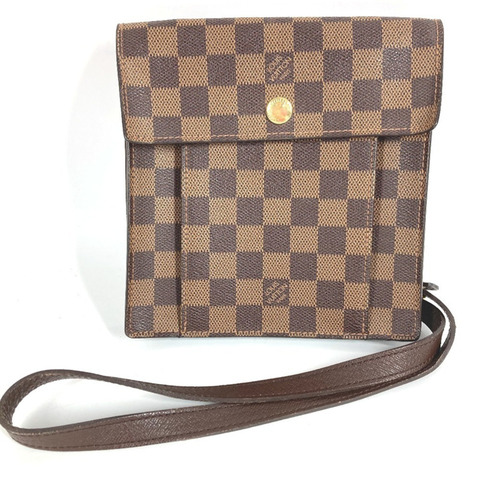 路易威登 N45272 Damier Pimlico Pochette 斜背包翻蓋單肩包帆布男士女士 Ebene 棕色