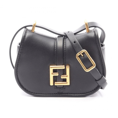 FENDI Come on Nano 單肩包 WS12937 黑色皮革 二手 女士