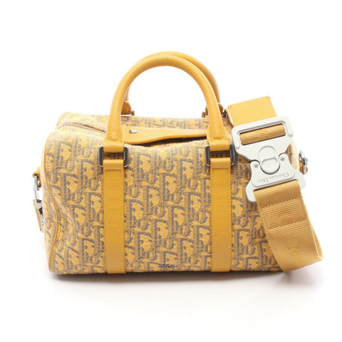 Dior Lango 26 Oblique 2WAY 手提包 20-BO-0281 帆布皮革 黃色 海軍藍 二手