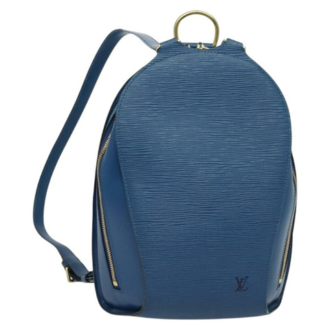 路易威登 Epi Mabillon 雙肩包 藍色 M52235 LV 正品 140323A